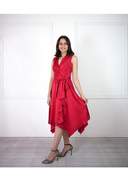 Saten Asimetrik Kesim Elbise10 modelleri