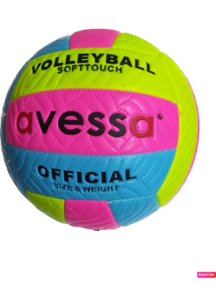 VLM-700 Makina Dikişli Soft Touch 280 gr Fosforlu Deri Voleybol Topu No:5 + Top Pompası