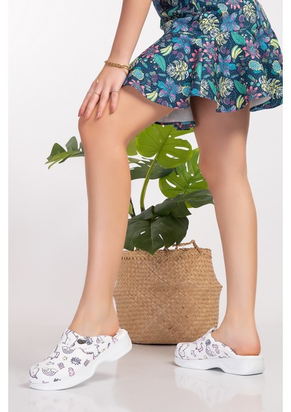 Unicorn Desenli Klasik Model Bayan Ortopedik Sabo Terlik 101/201 Ponny modelleri