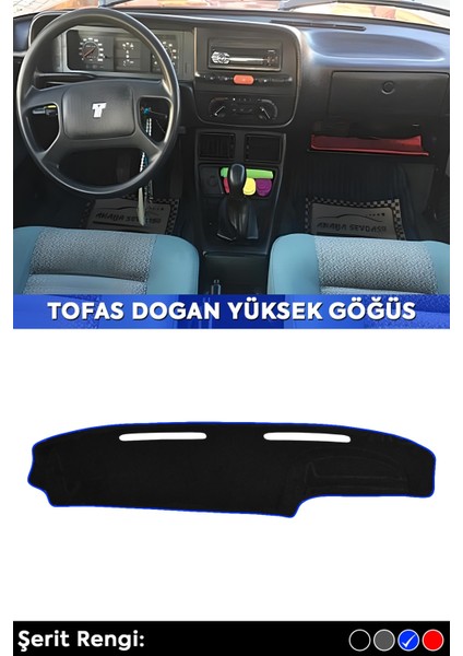 Tofas Dogan Yuksek Gogus 3D Torpido Koruma Kılıfı - Ön Göğüs Kaplama - Mavi Şerit