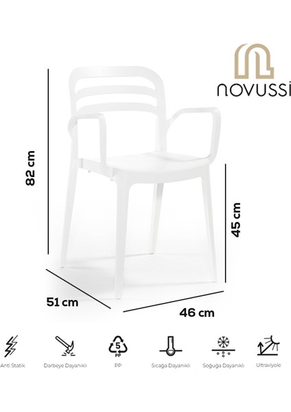 Aspendos Bahçe Balkon Renkli Koltuk Beyaz 4'lü Set fırsatları