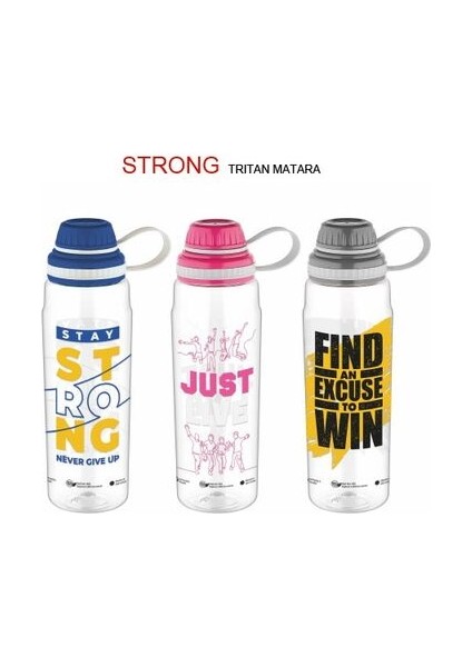Tritan Desenli Matara 800 Ml Gri