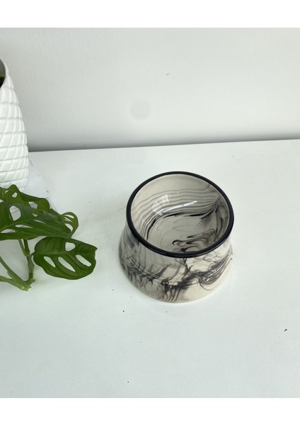 Seramik Kedi ve Köpek Mama Su Kabı Colorful Moon Bowl (Siyah Çizgili -Ebru Desen) fiyatları