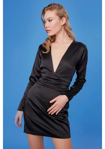 Derin V Saten Elbise10 fiyatları