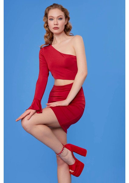 Dekolteli Tek Omuz Mini Elbise10 modelleri