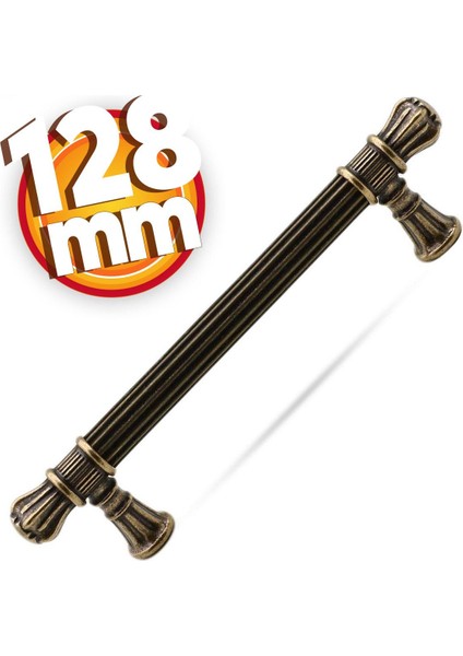 Çekmece Dolap Kapak Kulpu Kulbu 128 mm Antik Sarı Metal Kulp