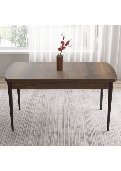 Concept Tia Serisi Barok Ahşap Desen 80 x 132 cm Açılabilir Mdf Yemek Odası Takımı 6 Sandalye Gold Detay