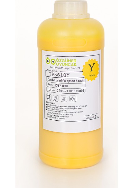 Peluşcu Dayı Dtf Mürekkebi Yellow (Sarı) 1000ML