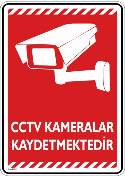 Cctv Kameralar Kaydetmektedir/v5-1/25x35cm/Etiket