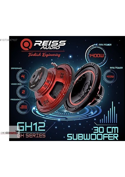 Reiss GH12 Çift Bobin Kabinli Bass 400 Rms