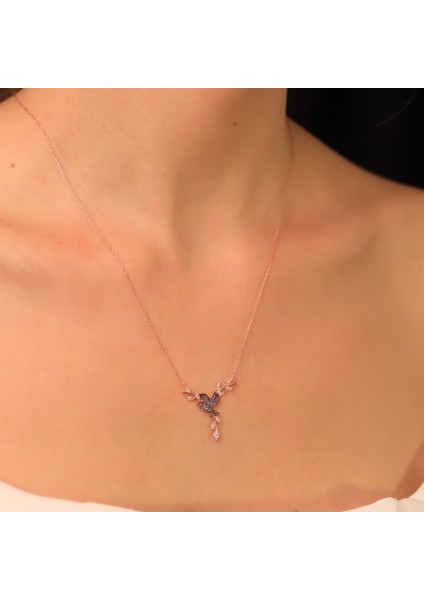 925 Ayar Gümüş Daldaki Ametist Kuş Kolye modelleri