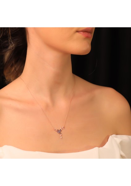 925 Ayar Gümüş Daldaki Ametist Kuş Kolye fırsatları