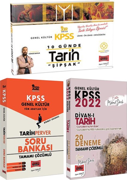 KPSS 10 Günde Tarih Şipşak+KPSS Tarihperver Soru Bankası+Tarih 20 Deneme