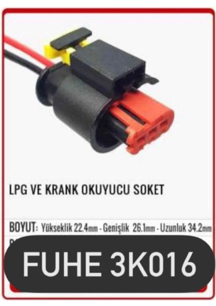 Fhe 3K016 Lpg ve Krank Okuyucu 3 Pin Oto Elektrik Tesisat Soketi