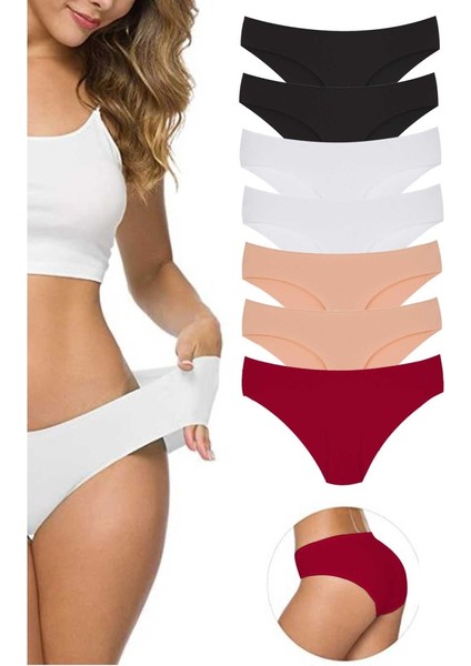 7 Adet Kadın Dikişsiz Lazer Kesim Esnek İz yapmayan Külot S11