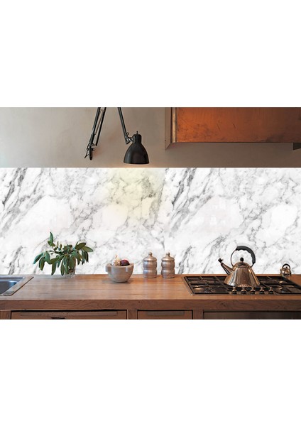 Kendinden Yapışkanlı Beyaz Mermer Desenli Pvc Panel 41X62 cm (4 Adet) 1 M²