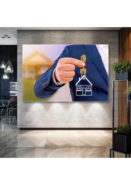 Emlakçı Anahtar Teslimi Emlak Ofisi Real Estate Kanvas Tablo