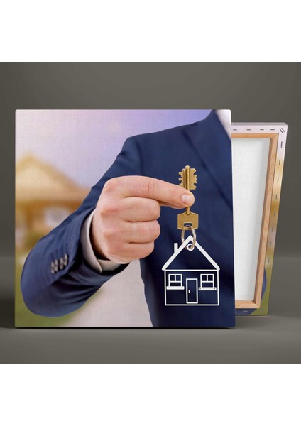 Emlakçı Anahtar Teslimi Emlak Ofisi Real Estate Kanvas Tablo