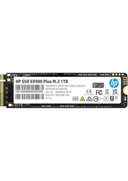 Hp EX900 Plus 1tb 3400/2600MB/S 3D Nand M.2 Pcıe Nvme SSD 35M34AA