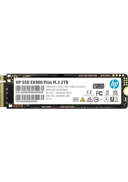 Hp EX900 Plus 2tb 3300/2800MB/S 3D Nand M.2 Pcıe Nvme SSD 35M35AA