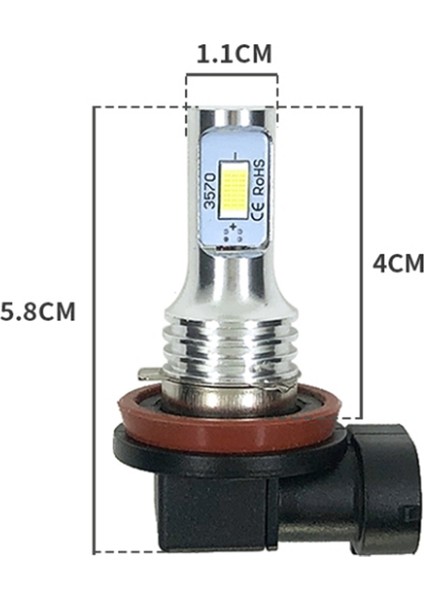Nova H11 Sarı Işık Fansız LED Ampul 4800 Lumen