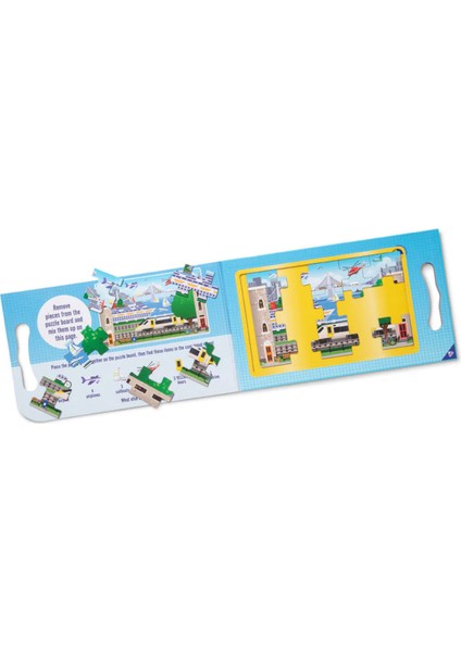 Melissa and Doug Mıknatıslı 2 Adet 15 Parçalı Yapboz Seti - Araçlar Puzzle