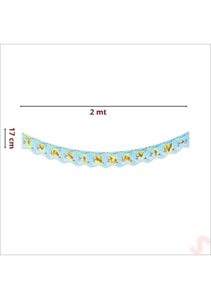 1 Yaşındayım Banner, 2 mt x 17 cm - Mavi fiyatları