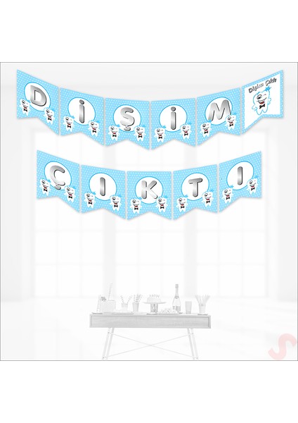 Dişim Çıktı Banner, 175 cm x 17 cm - Mavi