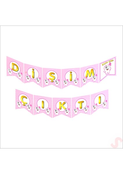 Dişim Çıktı Banner, 175 cm x 17 cm - Pembe modelleri