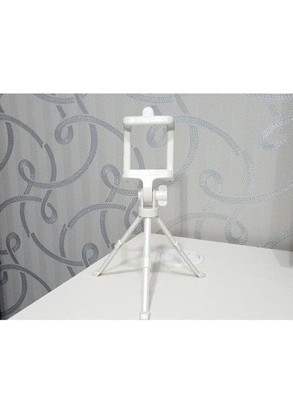 Mini Masaüstü Cep Telefonu Tripod 14 cm Beyaz