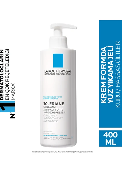 La Roche-Posay Toleriane Caring Krem Temizleyici Kuru/Hassas Ciltler 400Ml