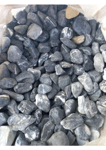 Siyah Çizgili Dolomit Taş 10 kg 1-3 cm Dere Taşı Çakıl Taşı Bahçe Taşı Süs Taşı Dekoratif Taş