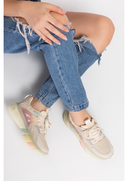 Kadın Bej Ithal Taban Spor Ayakkabı