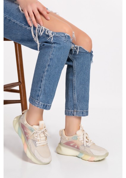 Kadın Bej Ithal Taban Spor Ayakkabı modelleri