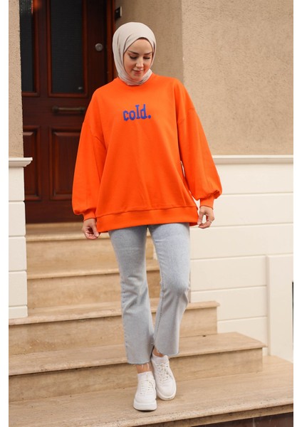 Oversize Balon Kol Tunik 31028 Orange