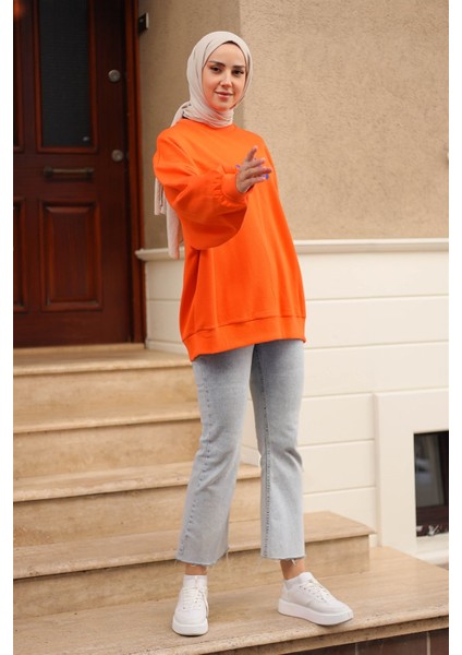 Oversize Balon Kol Tunik 31028 Orange