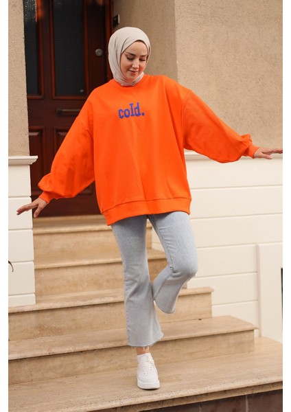 Oversize Balon Kol Tunik 31028 Orange