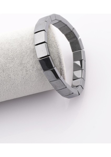 Hematit Doğal Taş Bileklik 10 x 10 mm Özel Kesim