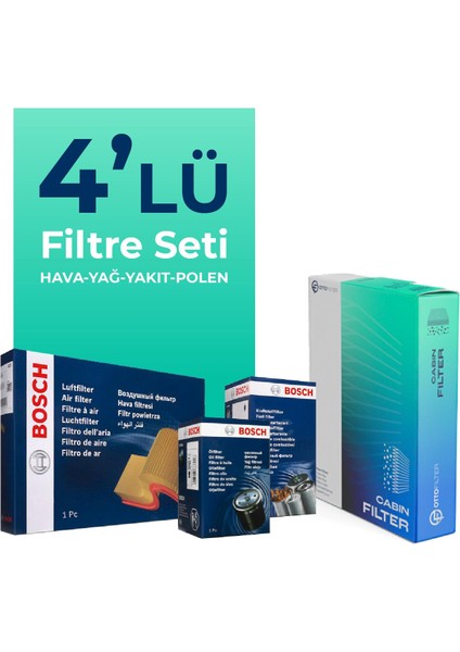 Fiat Freemont 2.0 Dizel Filtre Bakım Seti (2011-2016) 4 Lü