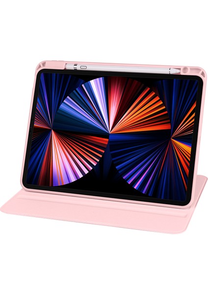 Apple iPad Air 4 2021 Kalem Bölmeli Yatay ve Dikey Standlı Dönebilen Thermix Kapaklı Kılıf A2316 A2324 A2325 A2072 Seri