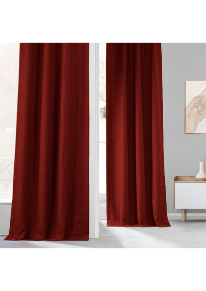 Taç Kiremit Keten Karartma Blackout Fon Perde, 1/2 Seyrek Pile, Tek Kanat, 90 x 240 cm fiyatları