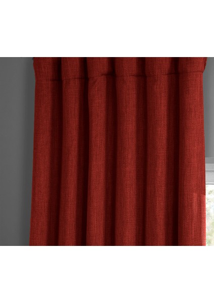 Taç Kiremit Keten Karartma Blackout Fon Perde, 1/2 Seyrek Pile, Tek Kanat, 90 x 240 cm fırsatları