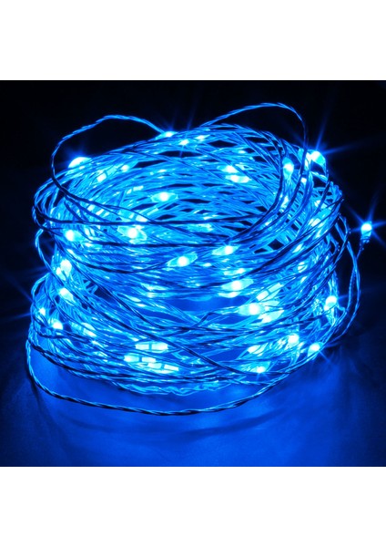 10 Metre Battery Blue LED Light 10 Metre Pilli Mavi LED Işık Mavi Pilli Işık Mavi Dekorasyon Işığı