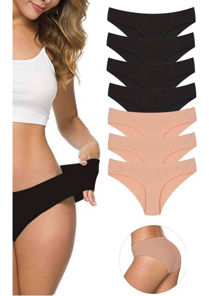 7 Adet Kadın Dikişsiz Lazer Kesim Esnek İz yapmayan Külot S2