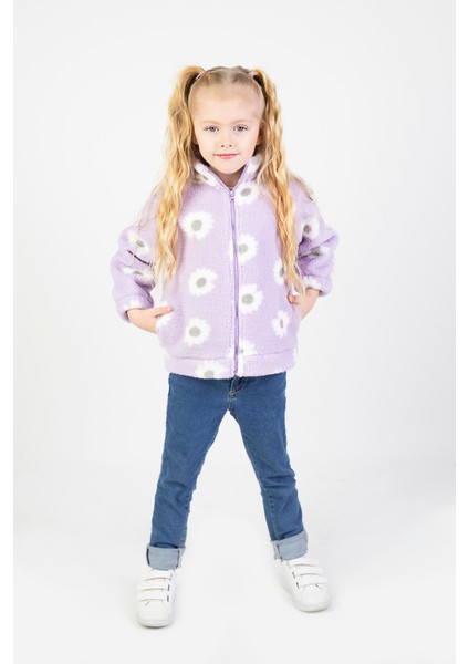 Kız Çocuk Peluş Kumaş Fermuarlı Kalın Mont modelleri