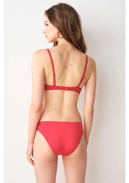 Gia Balenli Balkonet Bikini Tek Üst Kırmızı 239102