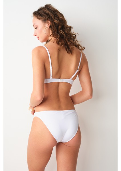 Gia Balenli Balkonet Bikini Tek Üst Beyaz 239102