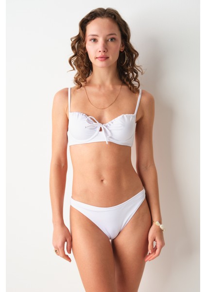 Gia Balenli Balkonet Bikini Tek Üst Beyaz 239102 modelleri