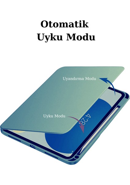 iPad Air 10.5 (7.nesil) Uyumlu 360° Dönebilen Standlı Pino Tablet Kılıfı