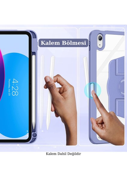 iPad Air 10.2 (8.nesil) Uyumlu 360° Dönebilen Standlı Pino Tablet Kılıfı